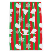 Winterhütten, Weihnachtsmilben, weiße Schneeflocke Mittlere Geschenktüte (Rückseite)