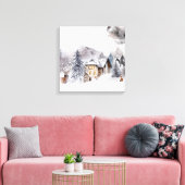Winterhüttenszene Canvas Print Leinwanddruck (Insitu (Wohnzimmer))