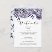 Winterhydrangea florale Gästekarte Begleitkarte (Vorne/Hinten)