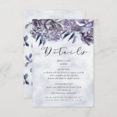 Winterhydrangea florale Gästekarte Begleitkarte (Vorne/Hinten)