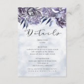 Winterhydrangea florale Gästekarte Begleitkarte (Vorderseite)