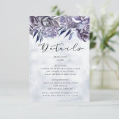 Winterhydrangea florale Gästekarte Begleitkarte (Stehend Vorderseite)