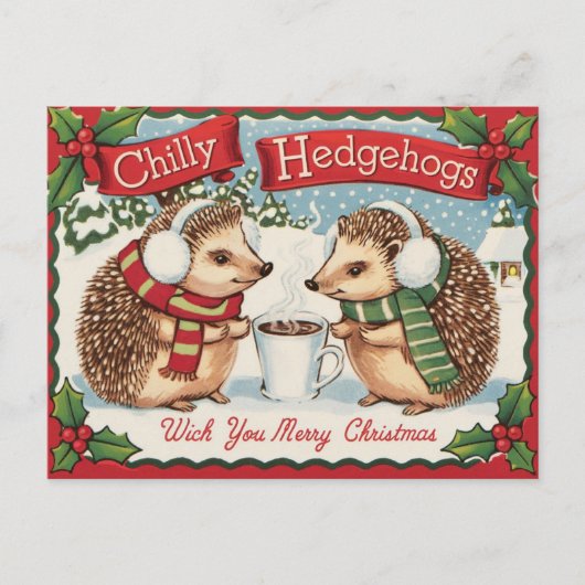 Winterigel Weihnachten Postkarte (Vorderseite)
