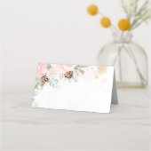 Winterimmergrün, rosa Lebensmitteletikett Platzkarte (Vorderseite)