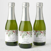 Winterimmergrünes Brautparty Sparkling Weinkeller Schaumweinetikett (Flaschen)