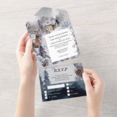 Winterjugendherbergen - Schneewald All In One Einladung (Abreißen)