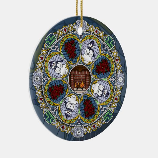 WinterJugendstildekor Keramikornament (Rechts)