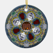 WinterJugendstildekor Keramikornament (Vorne)