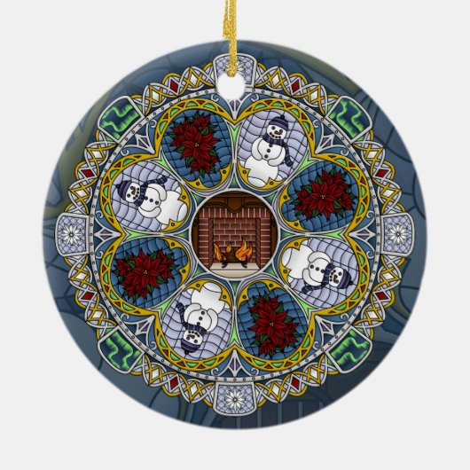 WinterJugendstildekor Keramikornament (Hinten)