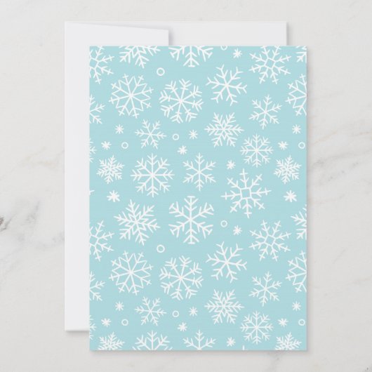 Winterjunge Dusche Schneeflocke Einladung (Rückseite)