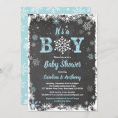 Winterjunge Dusche Schneeflocke Einladung (Vorne/Hinten)