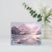 WINTERKABIN & SCHNEELAKEN VON SHARON SHARPE POSTKARTE (Stehend Vorderseite)