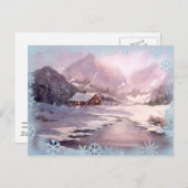 WINTERKABIN & SCHNEELAKEN VON SHARON SHARPE POSTKARTE (Vorne/Hinten)