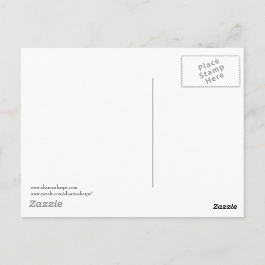 WINTERKABIN & SCHNEELAKEN VON SHARON SHARPE POSTKARTE (Rückseite)