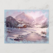 WINTERKABIN & SCHNEELAKEN VON SHARON SHARPE POSTKARTE (Vorderseite)