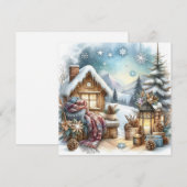 Winterkabine Grußkarte (Vorne/Hinten)