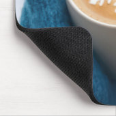 Winterkaffee mit Handschuhen und Schneeflocke Mousepad (Ecke)