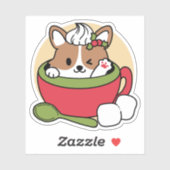 Winterkakaoglas - Niedlicher Hund im Design von Ta Aufkleber (Blatt)