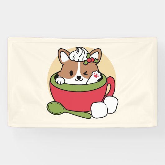 Winterkakaoglas - Niedlicher Hund im Design von Ta Banner (Horizontal)