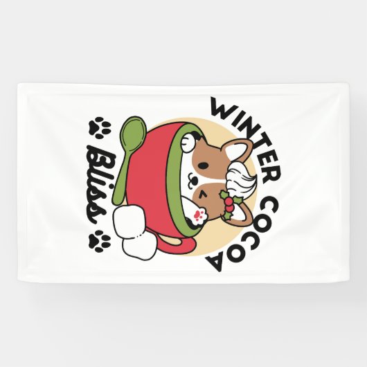 Winterkakaoglas - Niedlicher Hund im Design von Ta Banner (Horizontal)