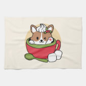 Winterkakaoglas - Niedlicher Hund im Design von Ta Geschirrtuch (Horizontal)
