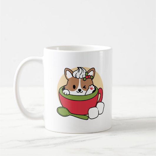 Winterkakaoglas - Niedlicher Hund im Design von Ta Kaffeetasse (Links)