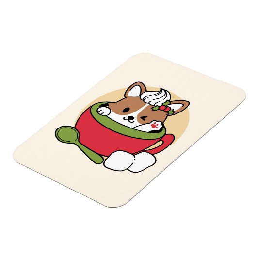 Winterkakaoglas - Niedlicher Hund im Design von Ta Magnet (Linke Seite)