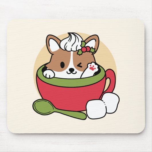 Winterkakaoglas - Niedlicher Hund im Design von Ta Mousepad (Vorne)