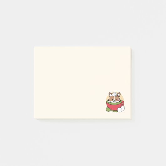Winterkakaoglas - Niedlicher Hund im Design von Ta Post-it Klebezettel (Vorderseite)