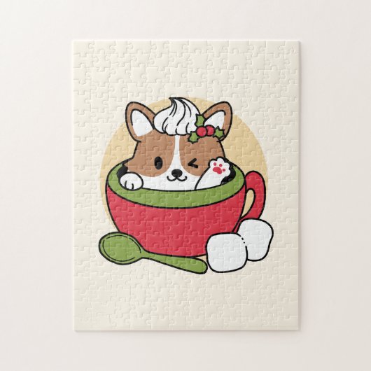 Winterkakaoglas - Niedlicher Hund im Design von Ta Puzzle (Vertikal)