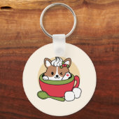 Winterkakaoglas - Niedlicher Hund im Design von Ta Schlüsselanhänger (Vorderseite)