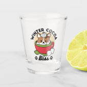 Winterkakaoglas - Niedlicher Hund im Design von Ta Schnapsglas (Vorderseite)