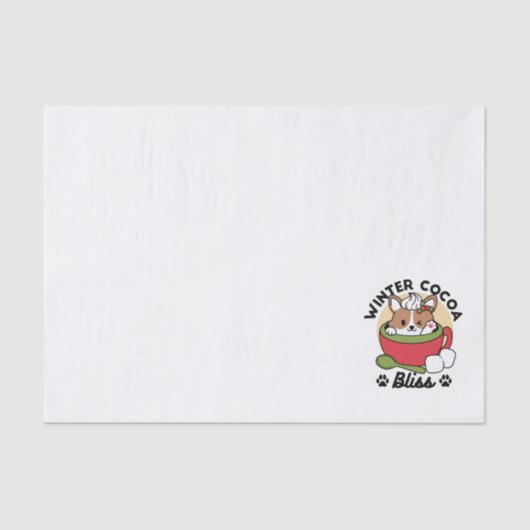 Winterkakaoglas - Niedlicher Hund im Design von Ta Seidenpapier (Vorderseite)