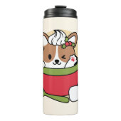 Winterkakaoglas - Niedlicher Hund im Design von Ta Thermosbecher (Vorderseite)