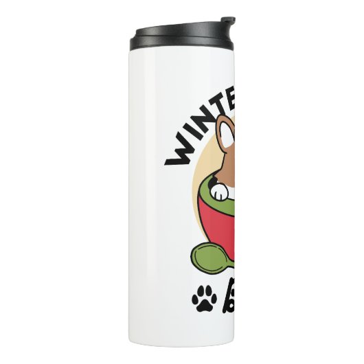 Winterkakaoglas - Niedlicher Hund im Design von Ta Thermosbecher (Nach links gedreht)