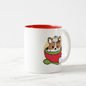 Winterkakaoglas - Niedlicher Hund im Design von Ta Zweifarbige Tasse (VorderseiteRechts)