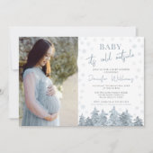 Winterkälte Außendusche Foto Einladung (Vorderseite)