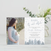 Winterkälte Außendusche Foto Einladung (Stehend Vorderseite)