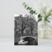 Winterkanal-Szene in Amsterdam Postkarte (Stehend Vorderseite)
