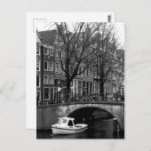Winterkanal-Szene in Amsterdam Postkarte (Vorne/Hinten)