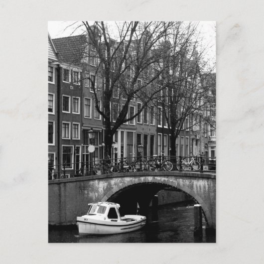 Winterkanal-Szene in Amsterdam Postkarte (Vorderseite)