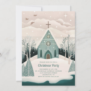 Winterkapelle Religiöses WeihnachtskirchenParty Feiertagskarte