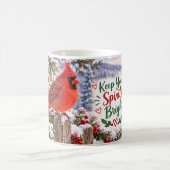 Winterkardinal - Halte Deinen Geist Hell Kaffeetasse (Mittel)