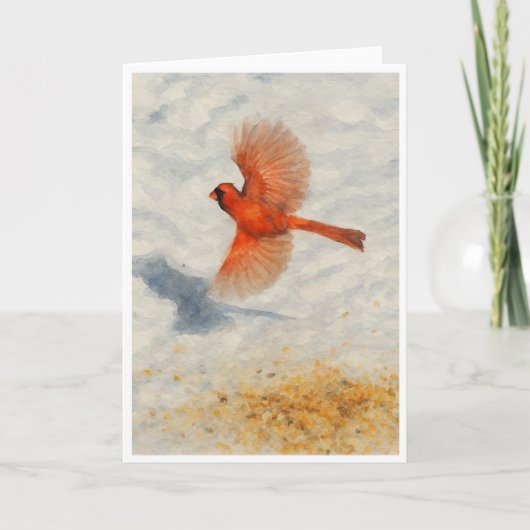 Winterkardinal im Flug Karte (Vorderseite)