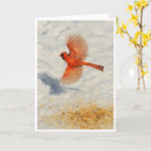 Winterkardinal im Flug Karte (Gelbe Blume)