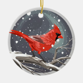 Winterkardinal Keramik Ornament