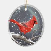 Winterkardinal Keramik Ornament (Links)