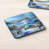 Winterkarneval Getränkeuntersetzer (Linke Seite)