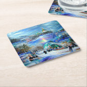 Winterkarneval Rechteckiger Pappuntersetzer (angewinkelt)