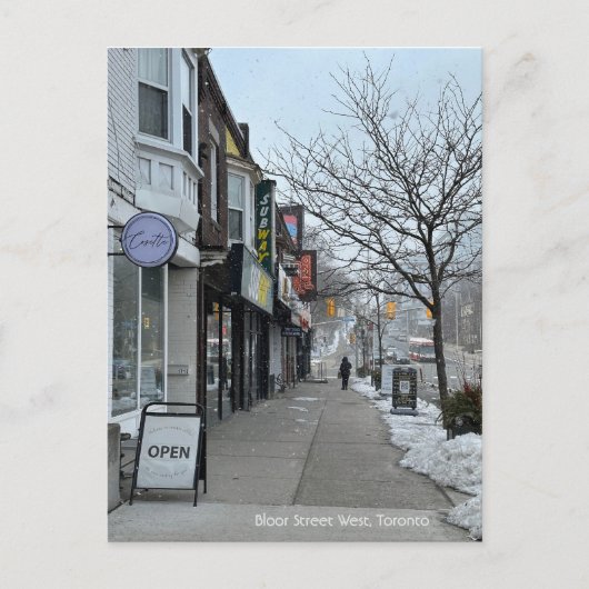 Winterkarte in der Bloor Street West, Toronto Postkarte (Vorderseite)